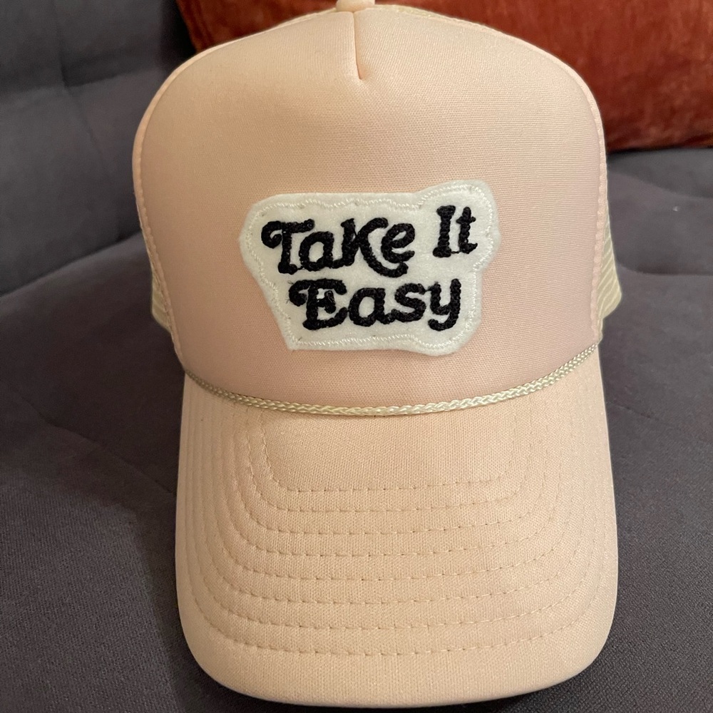 Tan ‘Take it Easy’ Trucker Hat